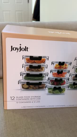 Video review of JoyJolt 12 Glass Storage Containers With Leakproof Lids Set  by 66e37a1cc2f6f87928c71c06