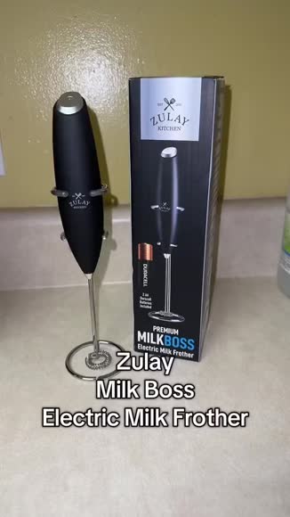 Video review of Zulay Kitchen Powerful Electric Mixer Milk Frother Wand With Batteries and Stand-Ultra Fast Handheld Drink Mixer  by amarieclar91