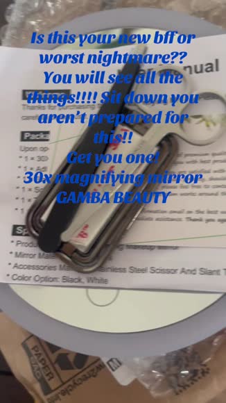 Video review of Gamba Beauty 30x Magnifying Mirror with Light 3 Colors  by 67ab1822d9e592236ec8eb1f