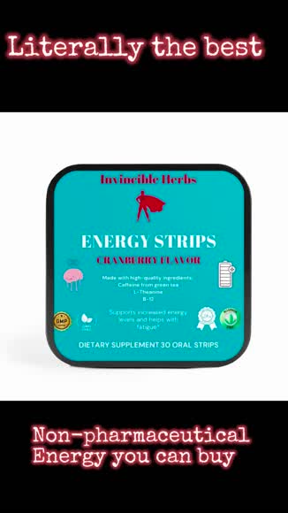/invincible herbs energy strips 30 count teal