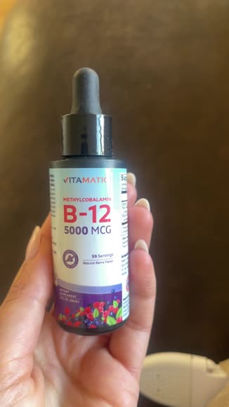 Video review of Vitamatic Fast Acting Liquid Vitamin B12 5000 mcg (Methylcobalamin) - Natural Berry Flavor - Sublingual Supplement - Faster Absorption - 2 OZ - For Energy, Nerve Health, Blood Cells  by 65516e106d3f7b704e6deaca