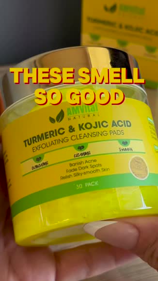 Video review of AMVital Kojic Acid & Turmeric Glow Cleansing Pads – Brighten & Even Skin Tone  by vanesalazar0630