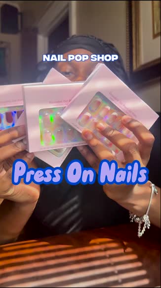 Video review of Nail Pop Studio Braveheart Short Square Press On Nails - Easy Glam  by niffs