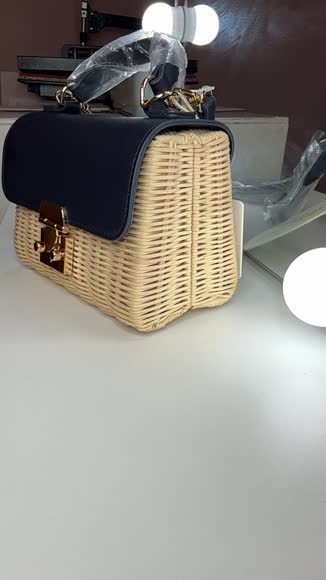 Video review of MMS Brands Madeline Crossbody Satchel for Women (Navy)|Compact Lightweight Everyday Bag in Saffiano Vegan Leather and Straw  by 67818e349f9defe880320228