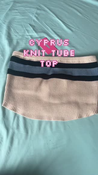 /edikted cyprus knit tube top s beige