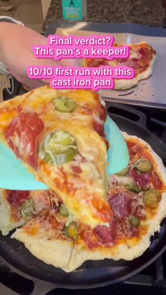 Video review of Sunnydaze Pre-Seasoned Cast Iron Pizza Pan With 2 Side Handles  by 67d998250f8d6b03a209cc12