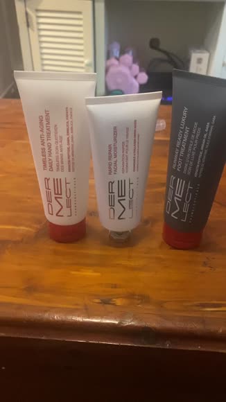 Video review of  Dermelect Winter-Ready Set – Essential Hydrating Treatments with Peptides, Hyaluronic Acid, and Nourishing Oils for Restoring Dry Hands, Feet, and Sensitive Skin  by haderann77