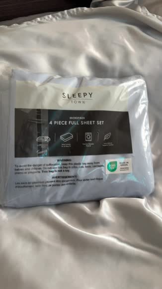 Video review of Sleepy Town Bedding 4 Piece Soft & Cooling Sheet Set, Full Size Breathable Bed Sheets - Sky Blue  by 6788359870883434e02c55d9