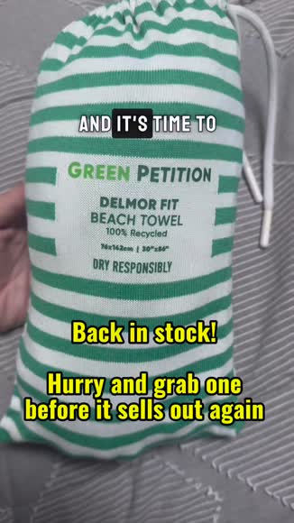 Video review of Green Petition Delmor Fit Bath Towel  by 67624c793b027936145e39cb
