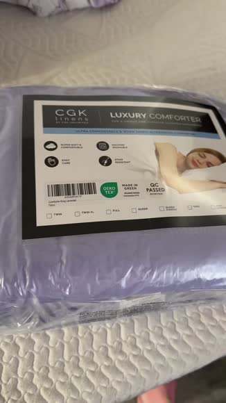 Video review of CGK Linens Premium Down Alternative King Size Comforter, All-Season Duvet Insert- Lavender  by 679664dfaf7fba5a6ac1f826