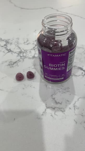 Video review of Vitamatic Biotin 10,000 Mcg - 60 Gummies - For Healthy Nail, Hair, and Skin  by 6805338c79d9c2fd1122c455