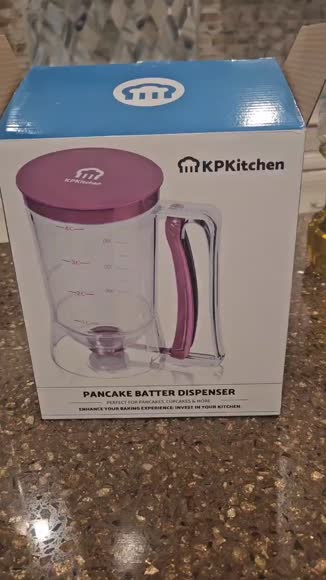 Video review of KPKitchen Pancake Batter Dispenser – Make Perfect Pancakes - Mess-Free Pouring, 4-Cup Capacity, Easy-Pull Trigger  by 655989308e09eb38781b3e88