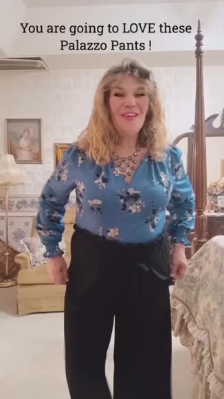 Video review of Truly Contagious Tie Waist Palazzo Pants  by 67f9c0641702154e97f510dd