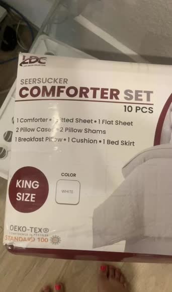 Video review of Lux Decor Collection 10-Piece Comforter Set King, Seersucker Lightweight Bedding Set with Sheets  by 677c35c1c2626be5c8da72cd