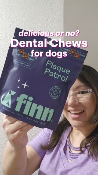 Video review of Finn Plaque Patrol Dental Chews Small – For Dogs Under 25 lbs | Vet-Formulated, 100% Natural, Grain-free, Tummy-Friendly  by contactkymber