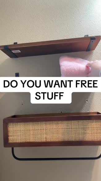 Video review of Autumn Alley Barn Door Bathroom Wood And Rattan Floating Shelves And Towel Rack  by 67b7b864a24f778d35dbdddb