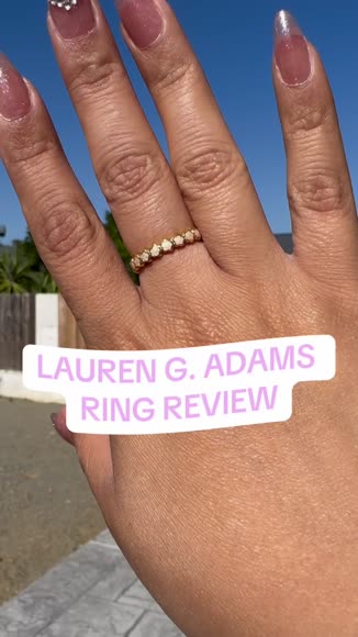Video review of Lauren G Adams 925 Sterling Silver 18k Gold-Plated CZ Stackable Ring  by 