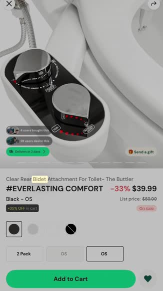 Video review of  Clear Rear Bidet Attachment For Toilet- The Buttler  by 67a542884c4392133676df2b