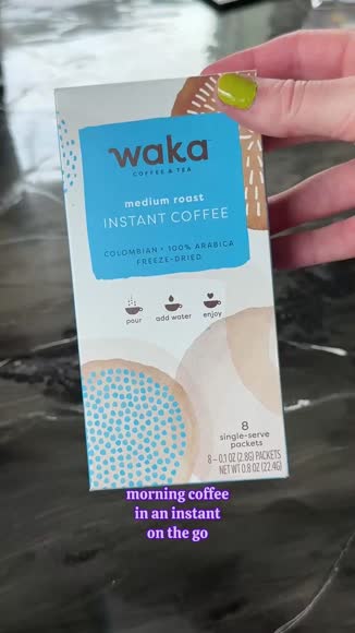 Video review of Waka Coffee & Tea Medium Roast Colombian Single-Serve Instant Coffee 8 ct  by camillaalmond
