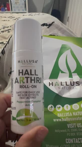 Video review of HALLUSA NATURAL Hall Arthri Roll - On - Peppermint Oil Essential Roll Essential Oil  by 66f9fdbd29f5adf2c5b2c370