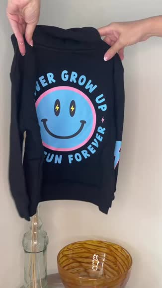 Video review of Little Trouble Never Grow Up Hoodie  by natalia111087