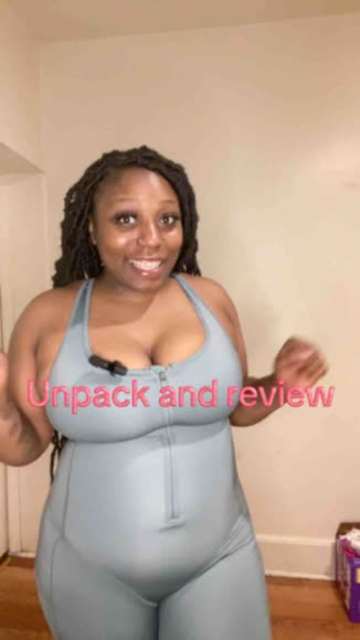 Video review of she's Waisted SaunaSculpt Compression Romper  by 68198e80025e274146ded9d2