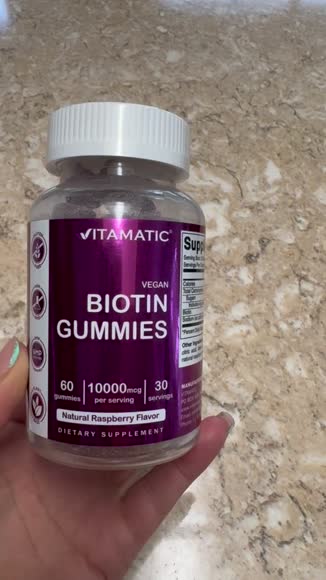 Video review of Vitamatic Biotin 10,000 Mcg - 60 Gummies - For Healthy Nail, Hair, and Skin  by 6785cdf55362e2f2d9cdec25