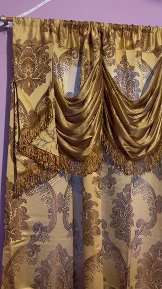 Video review of Elegant Comfort Set of 2 Nesreen Jacquard Look Curtain Panels  by 675b792104036e08983b1052