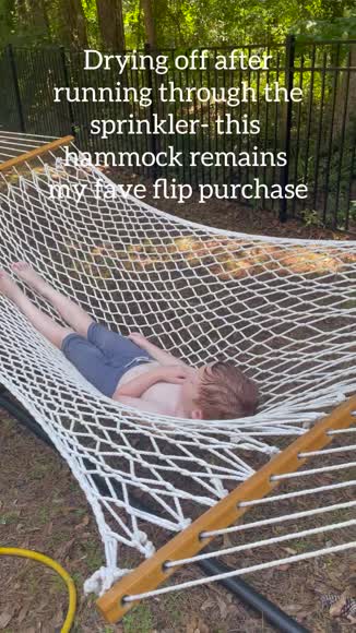 Video review of Sunnydaze Double Wide 2-Person Spreader Bar Rope Hammock  by marley4190421