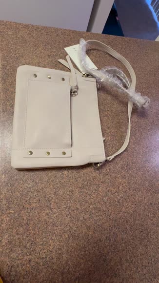 Video review of MMS Brands Savannah Distressed Vegan Leather Crossbody Shoulder Bag for Women (Bone)|Compact Design with Detachable Strap  by 67e8811a0cbbab3484d90b97
