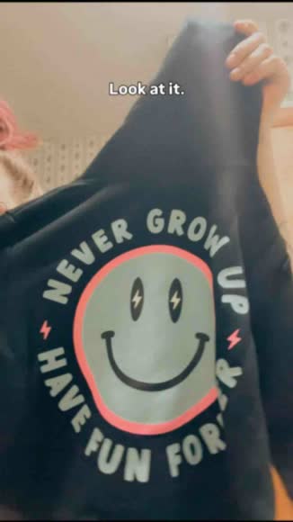 Video review of  Never Grow Up Hoodie  by kseller