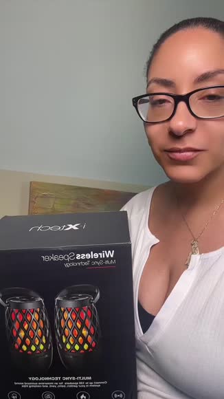 Video review of I-XTECH Outdoor Bluetooth Speakers (2-Pack) – 360° Sound w/ LED Flame & Waterproof Design  by 67a21177304d9da1a16510c8