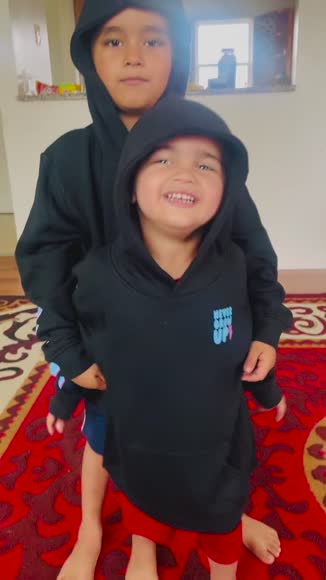 Video review of Little Trouble Never Grow Up Hoodie  by 6758e685826c30e4cabd3aa0