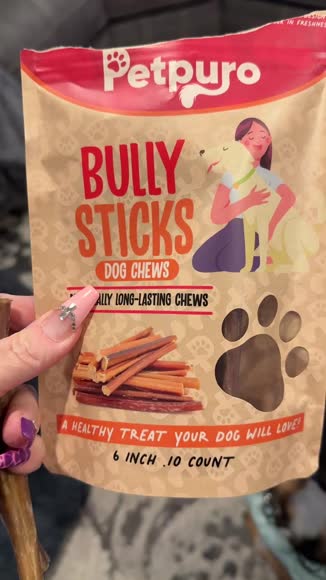 Video review of Petpuro 6-Inch Bully Sticks For Dogs - 100% Natural, Odor-Free Chew Sticks(10 count)  by 