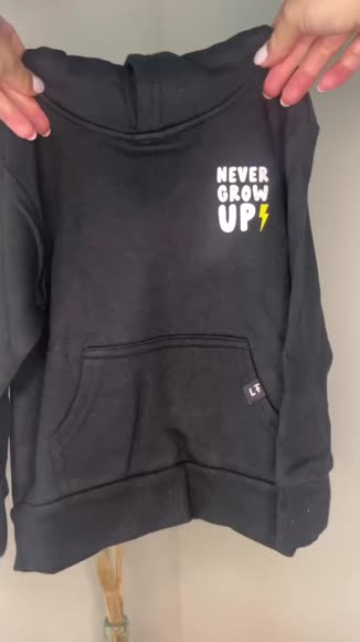 Video review of Little Trouble Never Grow Up Hoodie  by natalia111087
