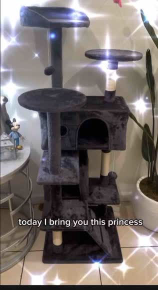 Video review of Onetify Cat Climbing Tower with Sisal Rope & Cozy Houses  by 67e972362b146d96877c925e