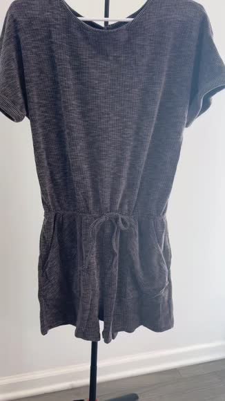Video review of PALERMO Ribbed Elastic Waist Romper  by r42nyt98x7