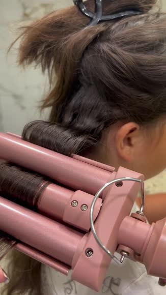 Video review of Adagio California Tourmaline-Infused 25mm Triple Barrel Waver (Double Pink)  by zahily2002
