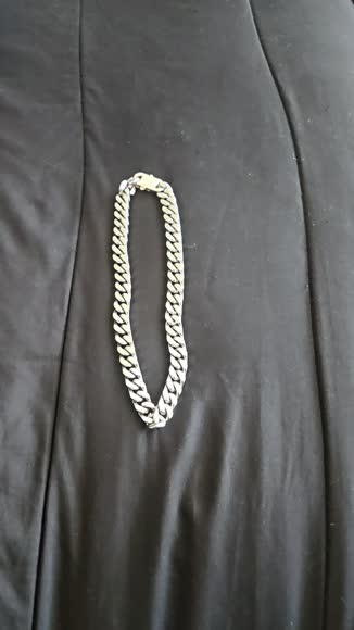 Video review of Belt Rhinestone Men's Silver-Plated 12MM Miami Cuban Link Chain  by jo723poole