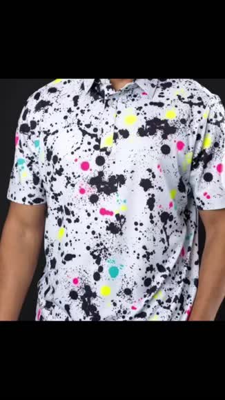 Video review of Sunday Swagger Mens Polo - Splatter  by 676f33601c869d90fc47450e