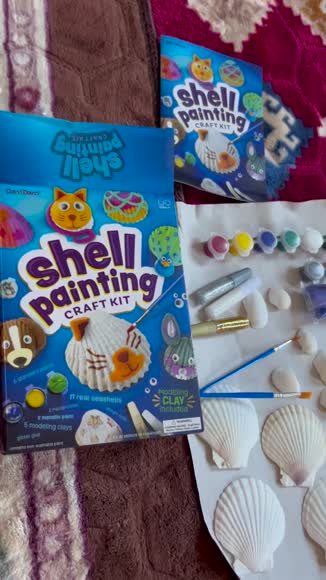 Video review of Dan&Darci Kids Sea Shell Painting Kit- Arts & Crafts Gifts for Boys and Girls - Craft Activities Kits - Creative Activity Gifts for Age 6, 7, 8, 9, 10, 11 & 12 Year Old   by 6756df3de61f4b37aa6899eb