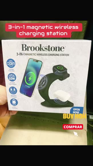 Video review of Gabba Goods Brookstone 3-in-1 Magsafe Wireless Charging Station for iPhone, Apple Watch, and Airpods  by 678b35c7c3223544bee43b07