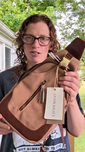 Video review of MMS Brands Samara Cotton Canvas Crossbody Sling Bag for Women & Men (Clay)|Durable Gender-Neutral Design with Adjustable Strap  by migsmom84
