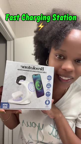 Video review of Gabba Goods Brookstone 3-in-1 Magsafe Wireless Charging Station for iPhone, Apple Watch, and Airpods  by melissa8784