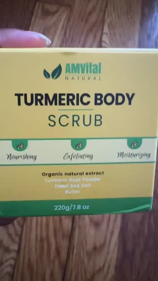 Video review of AMVital Turmeric Glow Body Scrub – Deep Exfoliation & Hydration  by 67577f850bde65070a1f492f