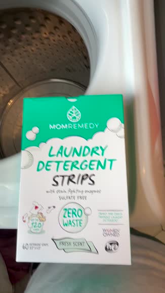 Video review of MomRemedy Zero Waste, Sulfate Free, Powerful Laundry Detergent Strips - 60 Strips, up to 120 loads  by 6775c3701c869d90fc99e92c