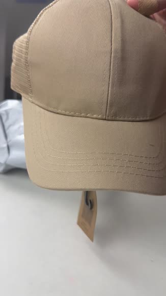 Video review of C.C Solid Messy Bun Pony Cap  by 677eb6a681ae8c7cc85c566c