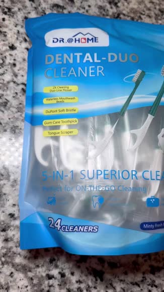 Video review of Dr. @Home DentalDuo - The Ultimate Oral Care Combo - Toothbrush, Toothpick, Double Flosser, Tongue Scraper with Mouthwash Beads!  by 6619c5b7f319cd8baf7b767d