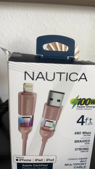 Video review of Nautica  4-in-1 Multi Port Charging Cable - 100W Power Delivery  by cindystier