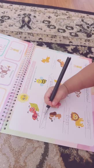 Video review of Grooved Learning Magic Grooved Handwriting Workbooks with Disappearing Ink for Kids - Letters & Numbers  by 675c9168488a0bfe6133fd9f